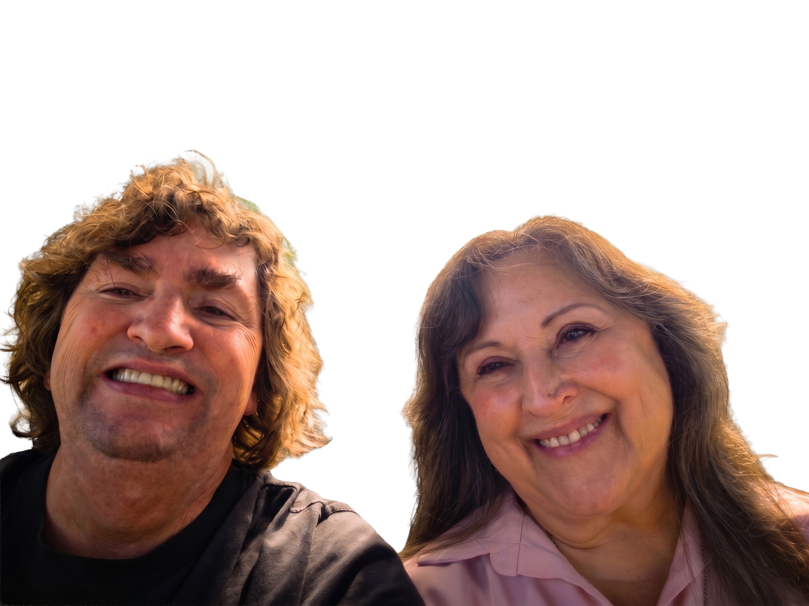 Pam and Bruce smiling